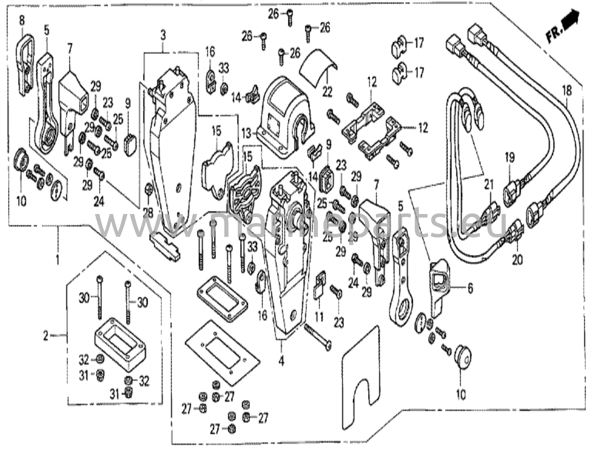 Kaukosäädin (Yläkiinnitys, kaksoistyyppi) (Vasen)