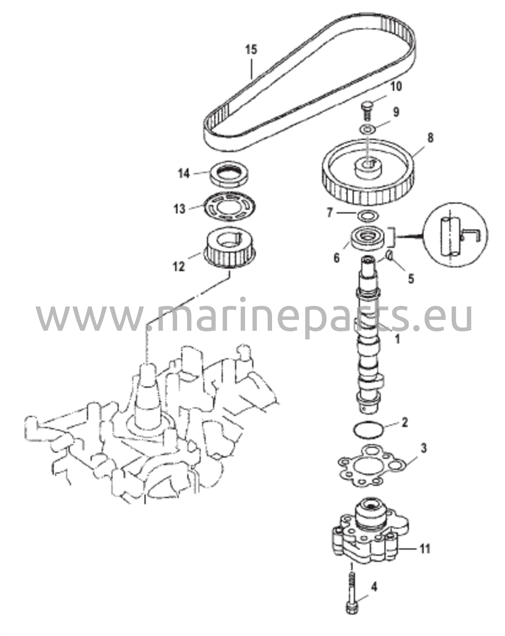 Öljypumppu/Nokka-akseli