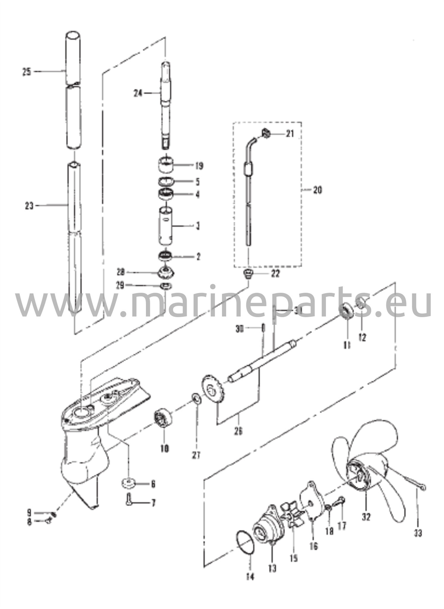 Vaihteiston kotelon kokoonpano kokonaisuudessaan