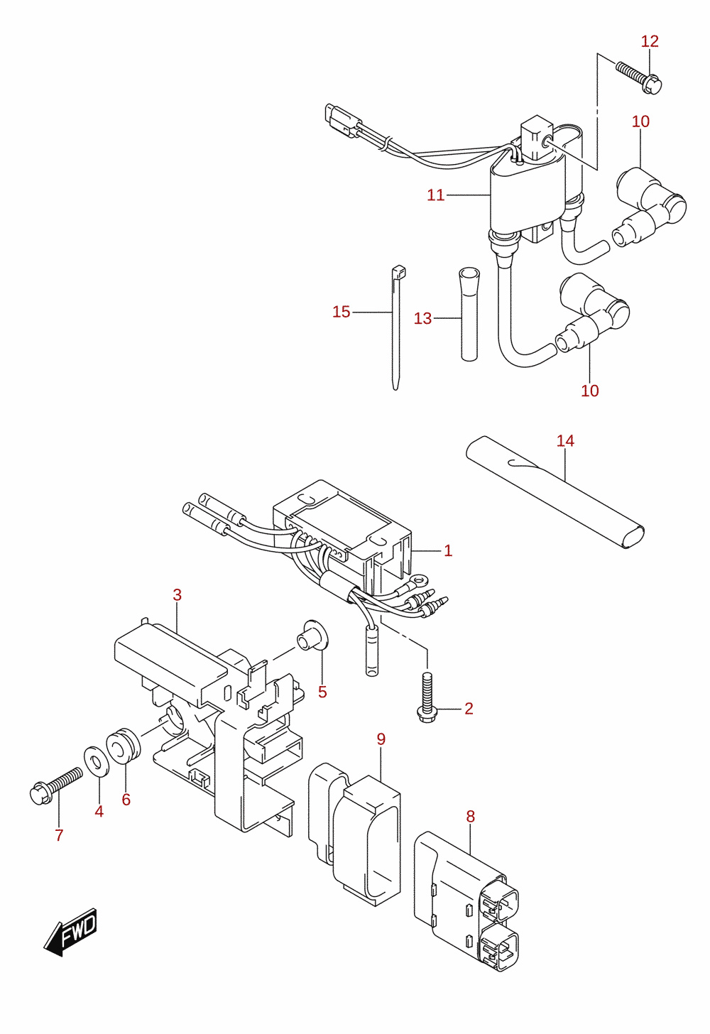 Rectifier / ignition coil (DF8A, DF9.9A)