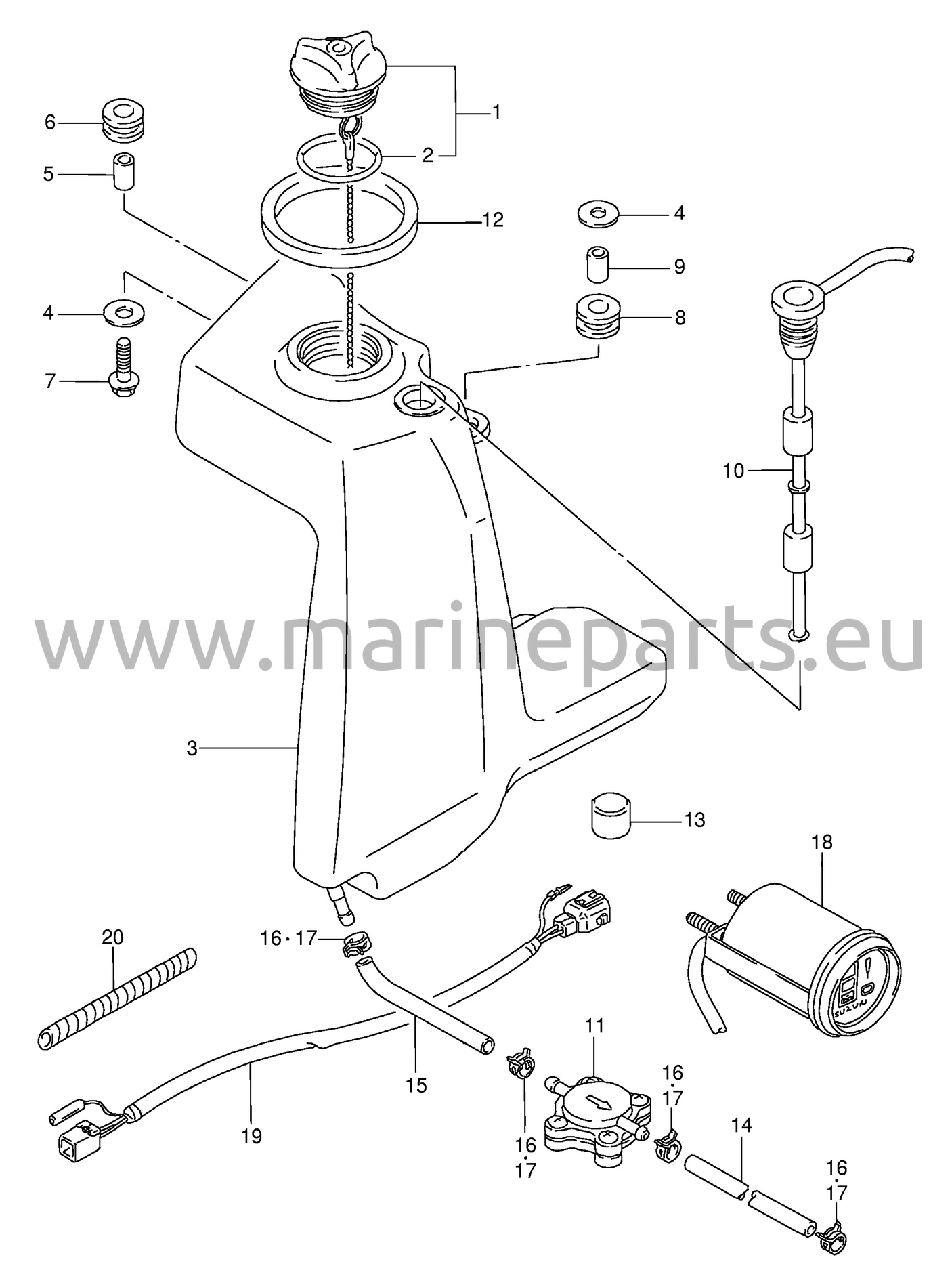 Olietank (DT75TC, DT85TC)