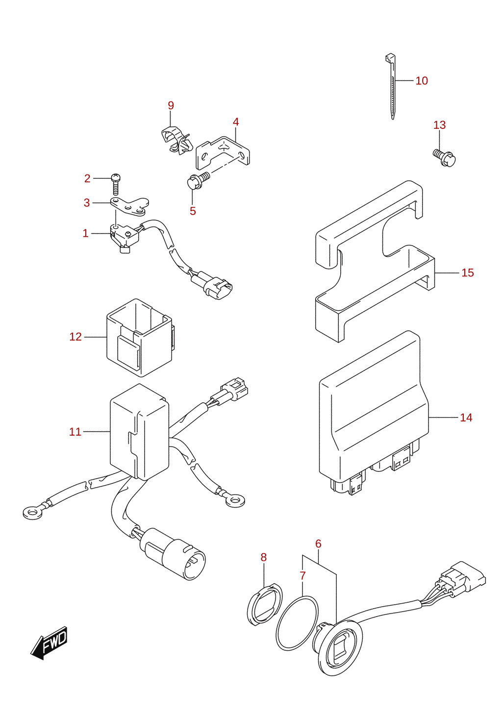 PTT switch / engine control unit (DF80A)
