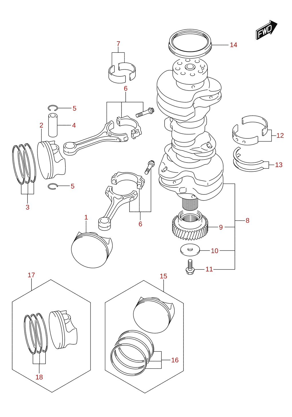 Krumtapaksel (DF300B, DF300BMD, DF325A)