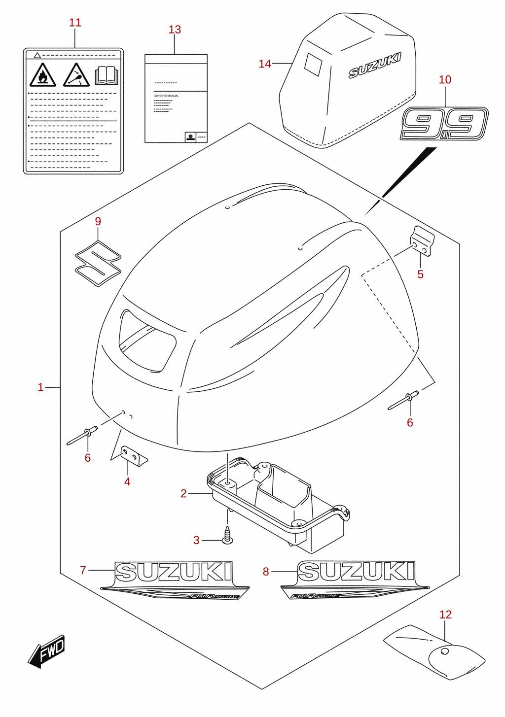 Capot moteur (DF9.9)