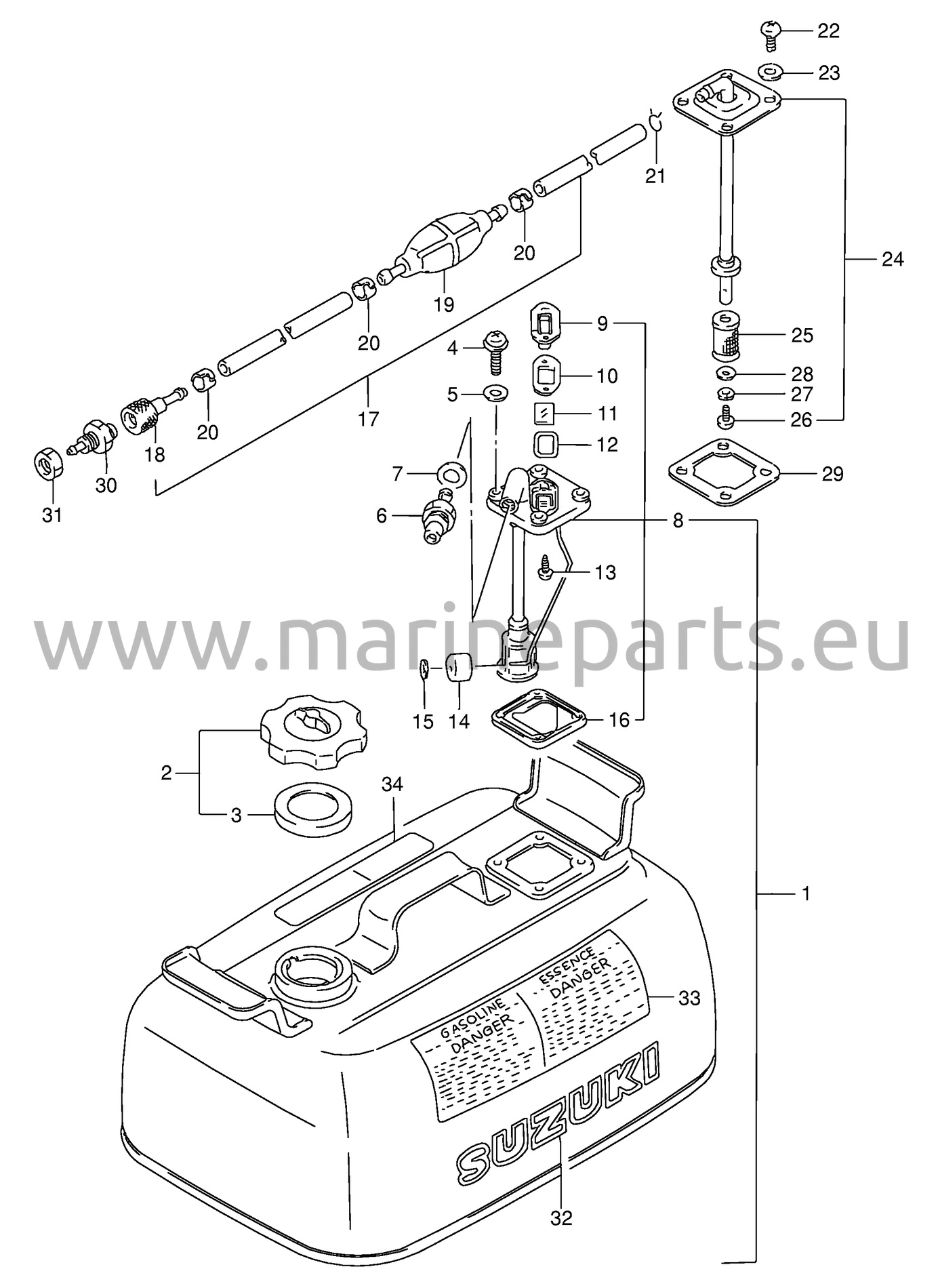 Fuel tank (231549– / 231779–) (DT5, DT6)