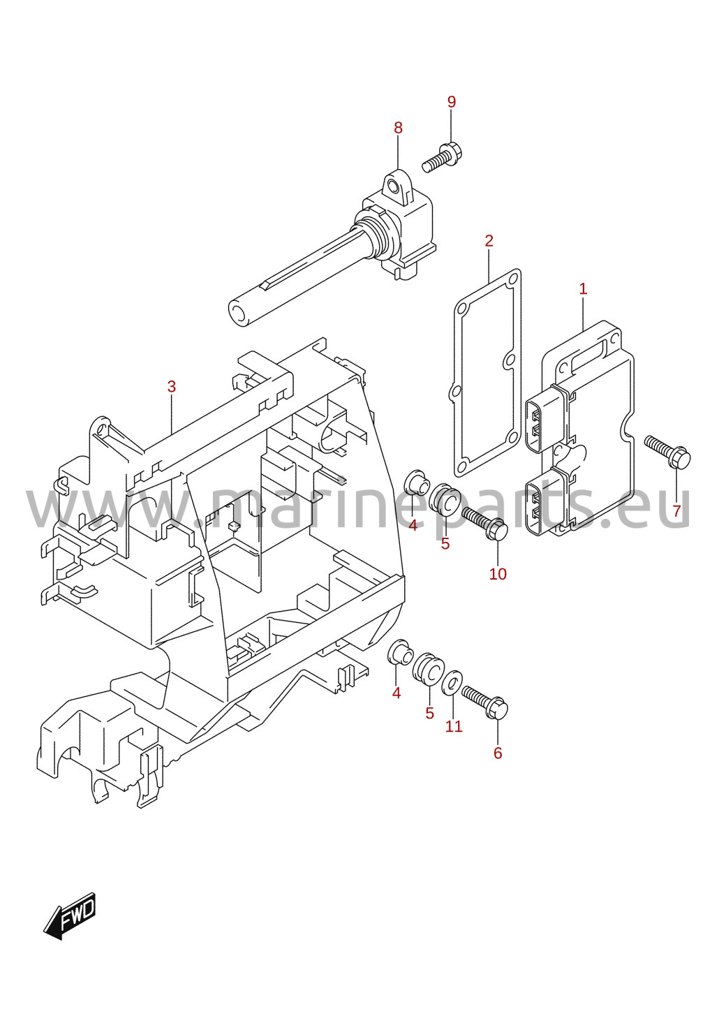 Gleichrichter / Zündspule (DF150TG, DF150ZG, DF175TG, DF175ZG)
