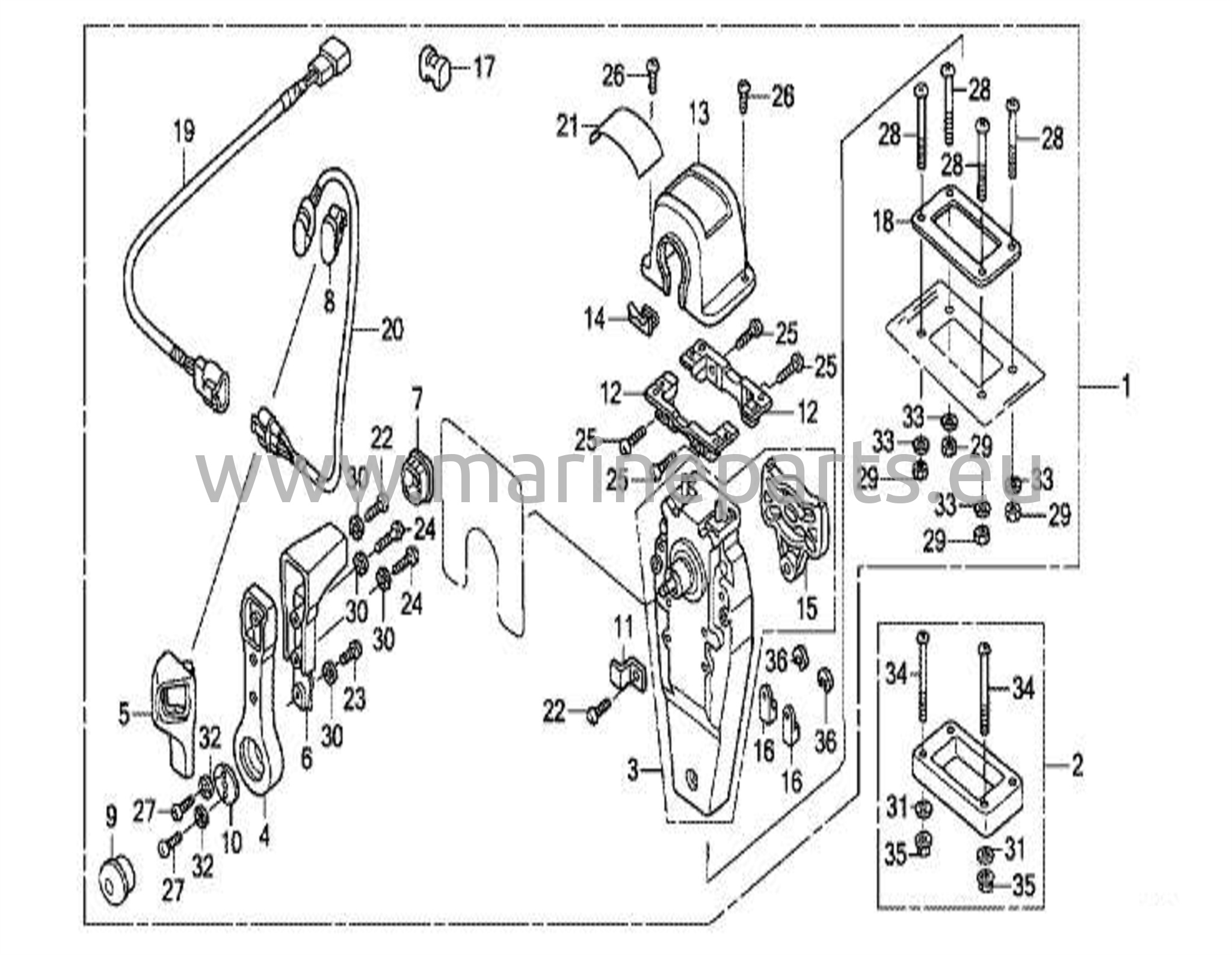 Fjärrkontroll (topmonterad enkeltyp) (höger)