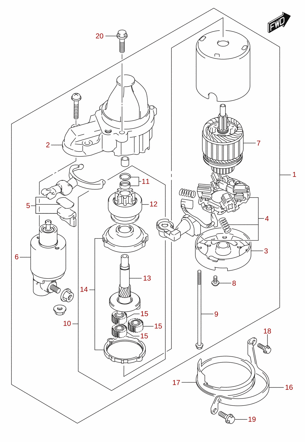 Starting motor