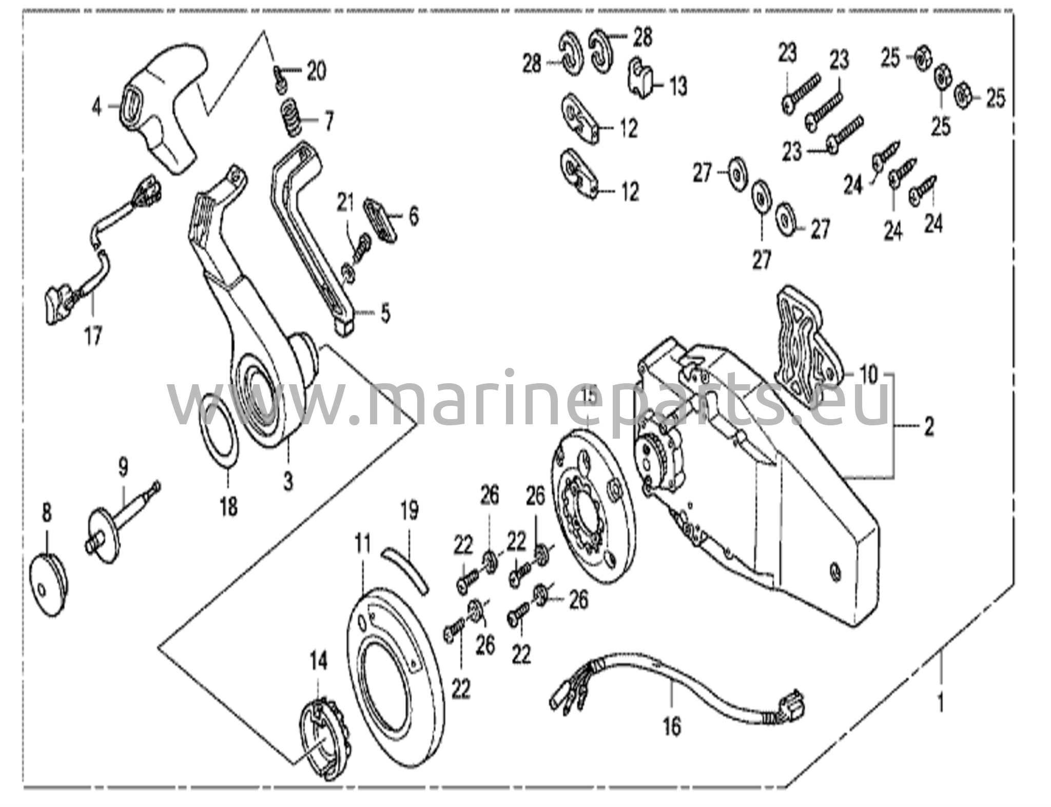 Kaukosäätölaatikko (uppoasennustyyppi) (oikea)