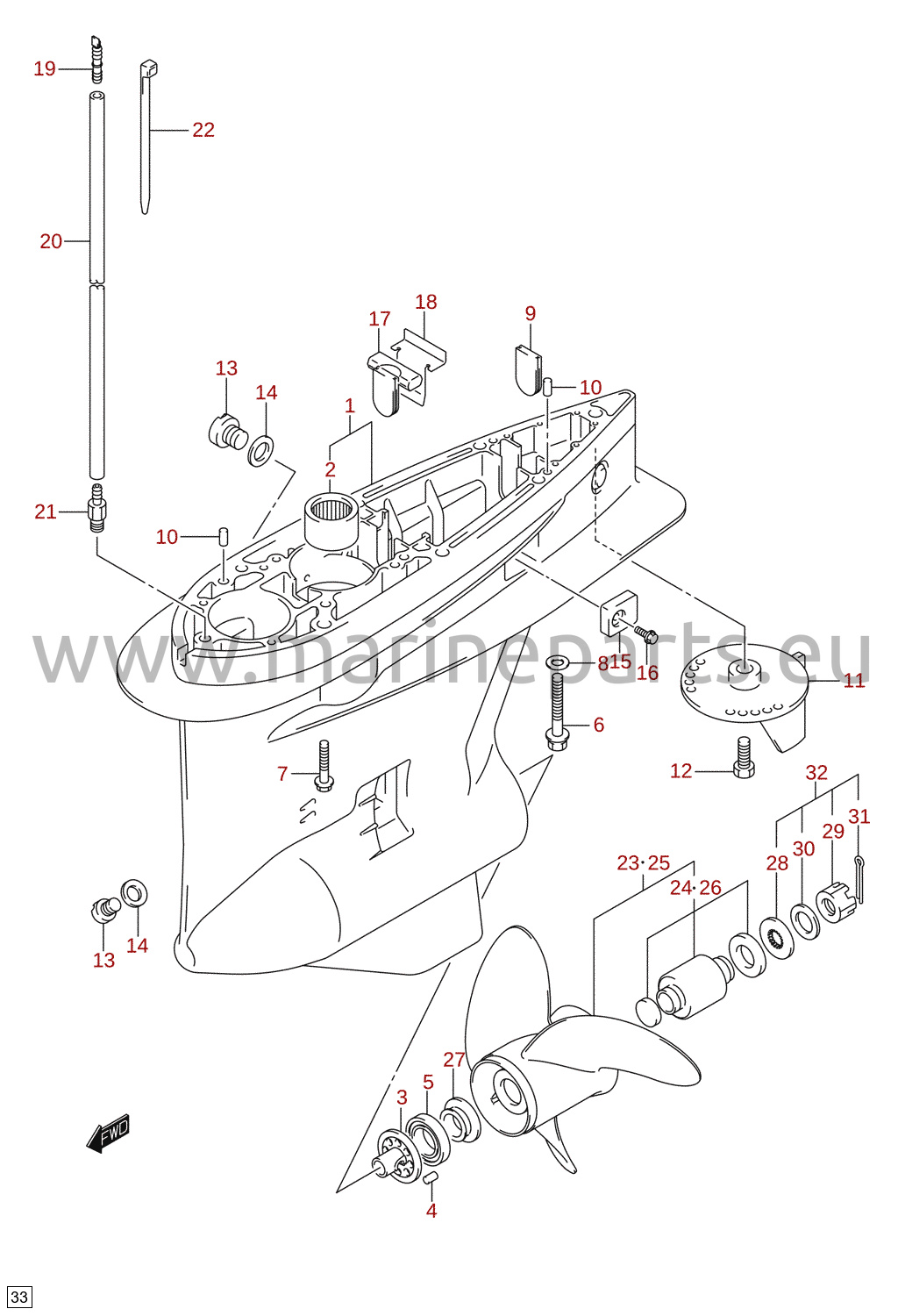 Gearhus (DF150Z, DF150ZG, DF175Z, DF175ZG)