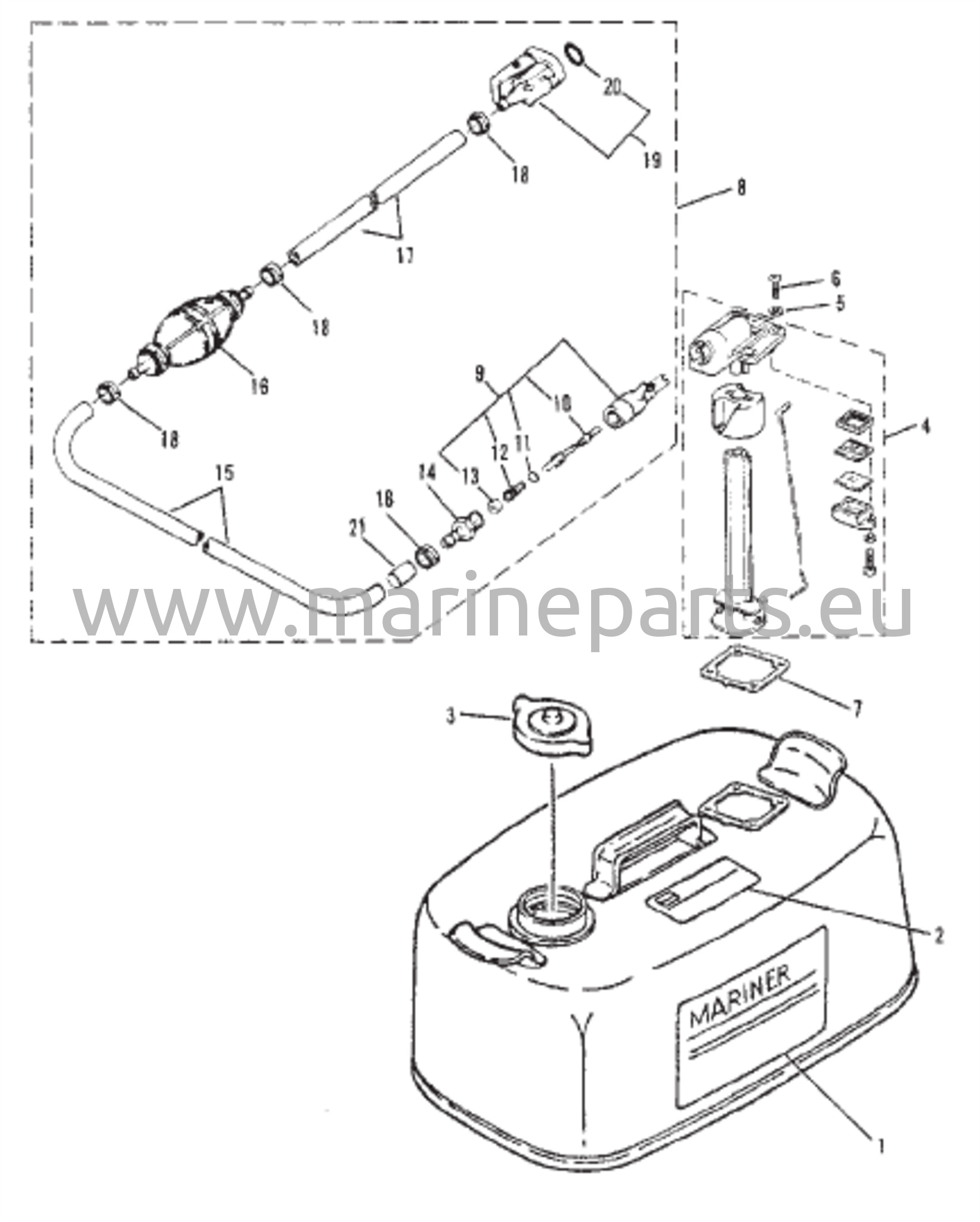 Polttoainesäiliö (M-019156 / ML-318600 / E-104326 / EL-409501 ja uudemmat)