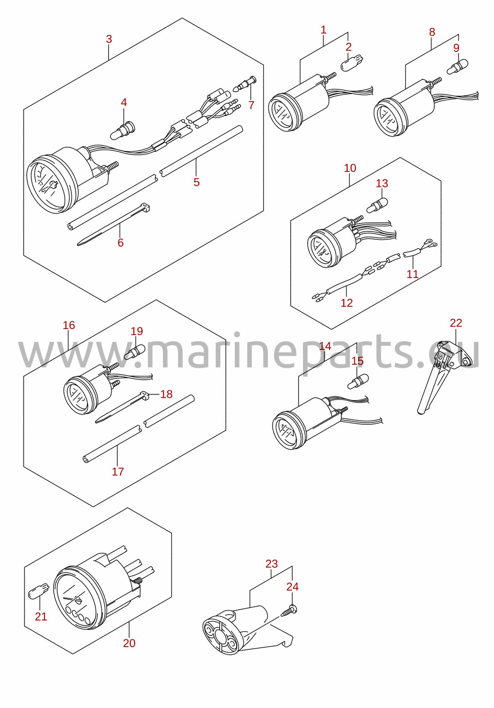 Instrument (DF70A, DF90A) (tillval)
