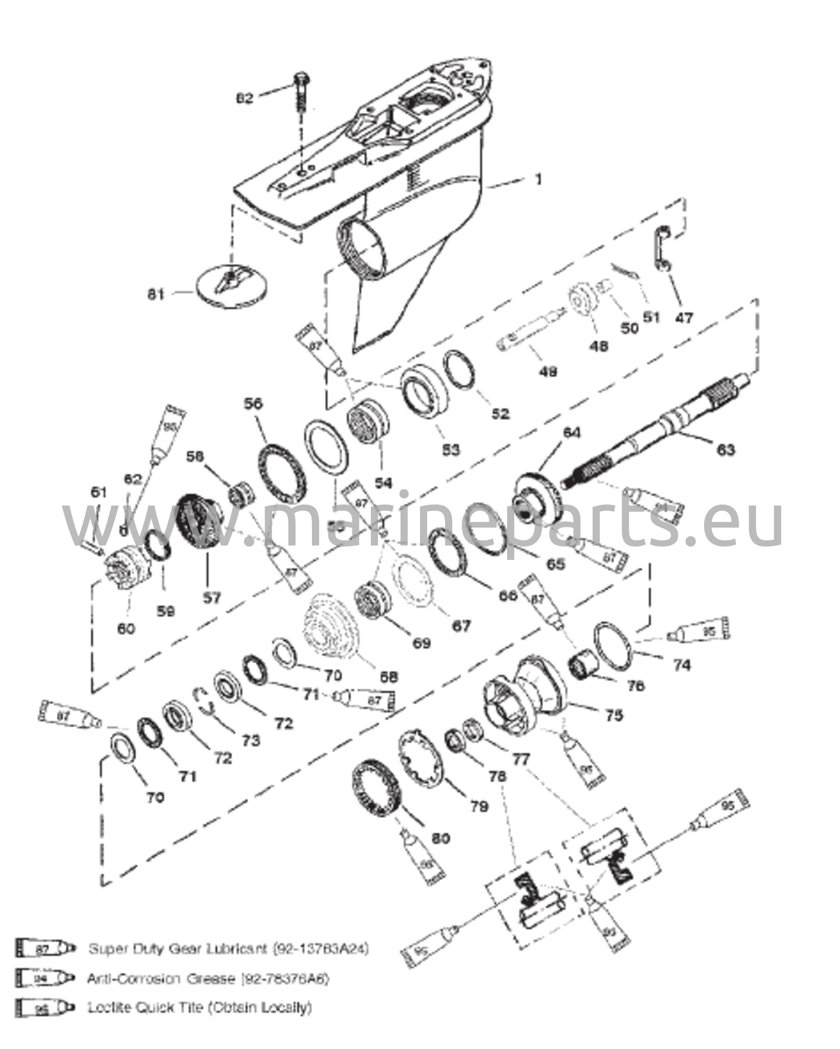 Gear Housing (Prop Shaft-C/R-S/N-0G960499 And Below) 