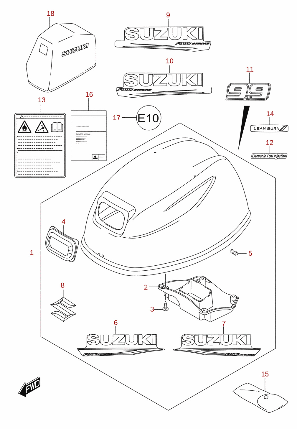 Poklopac motora (DF9.9) 1/2