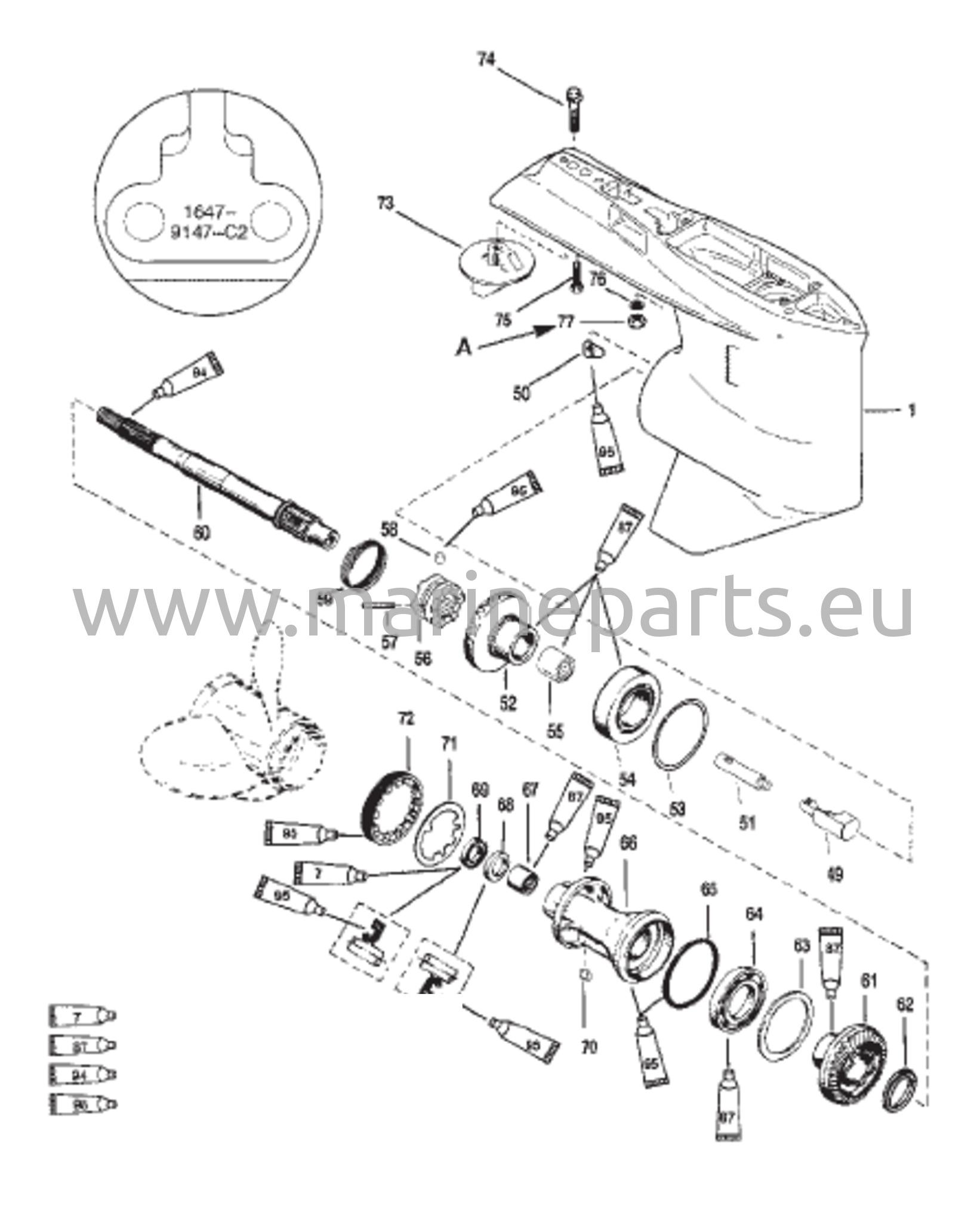 VAIHDEKOTELON KOTELO (PROPULSIOAKSELI) (VAKIOKIERROS)