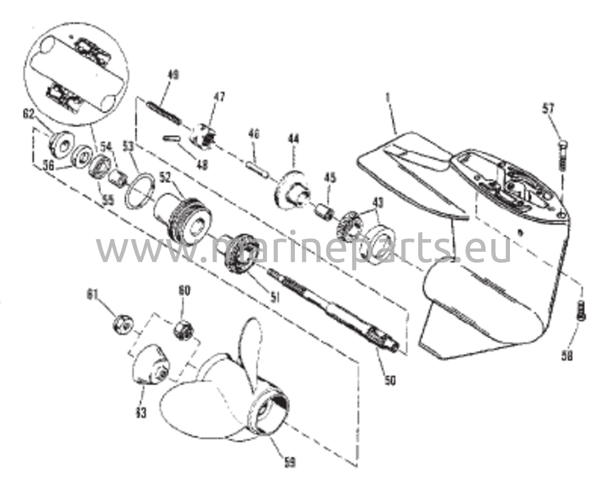 Vaihteiston kotelo (Vetoakseli - Suunnittelu II - Katso vetoakselin piirustus)