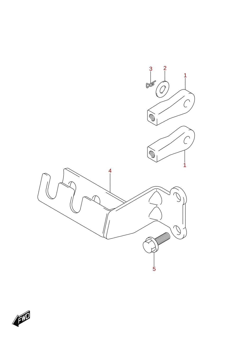 Soporte del cable de mando (DF8AR, DF9.9AR)