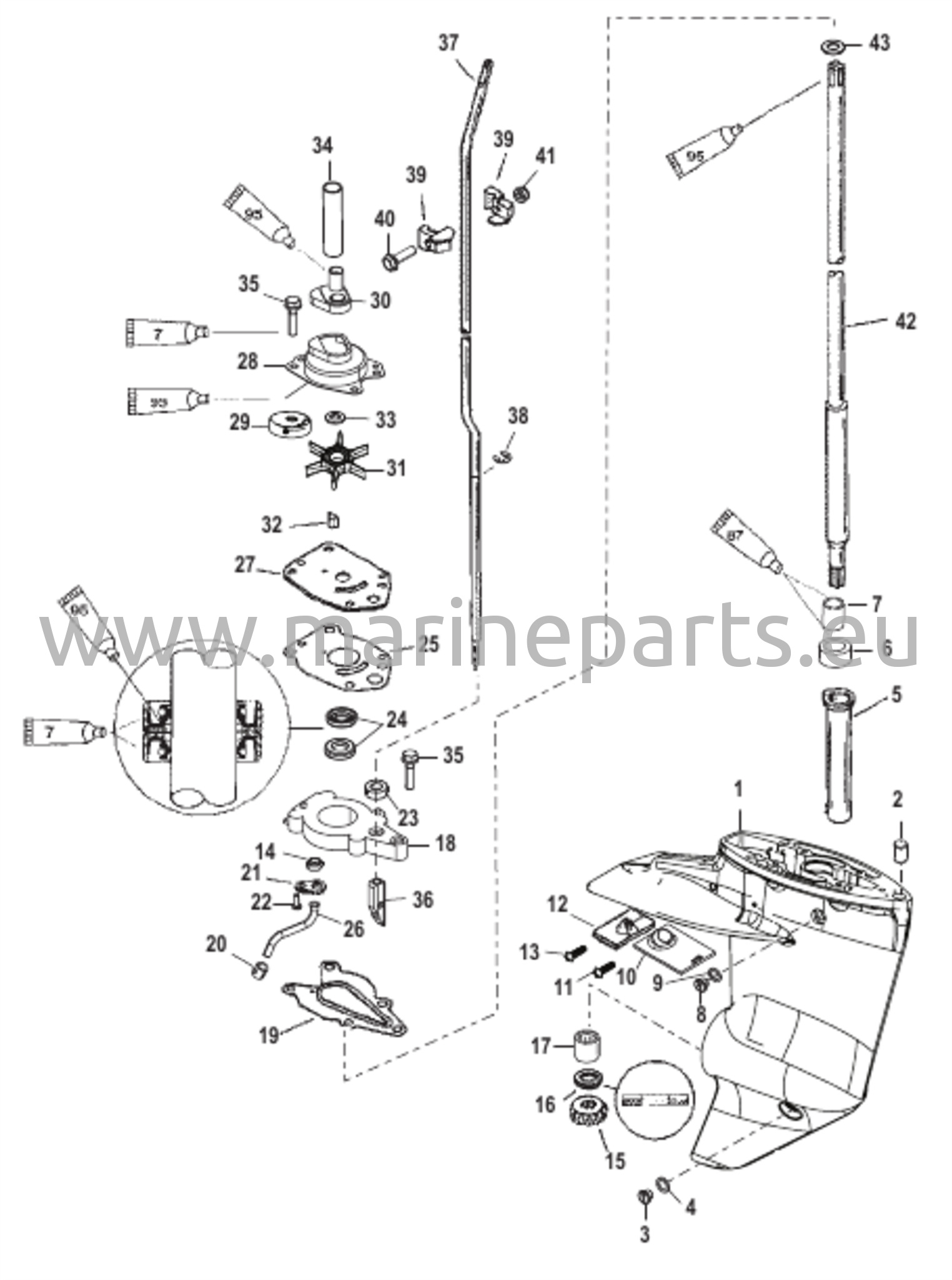 Vaihteiston kotelo (voimansiirtoakseli) (2,00:1 vaihdekerroin)
