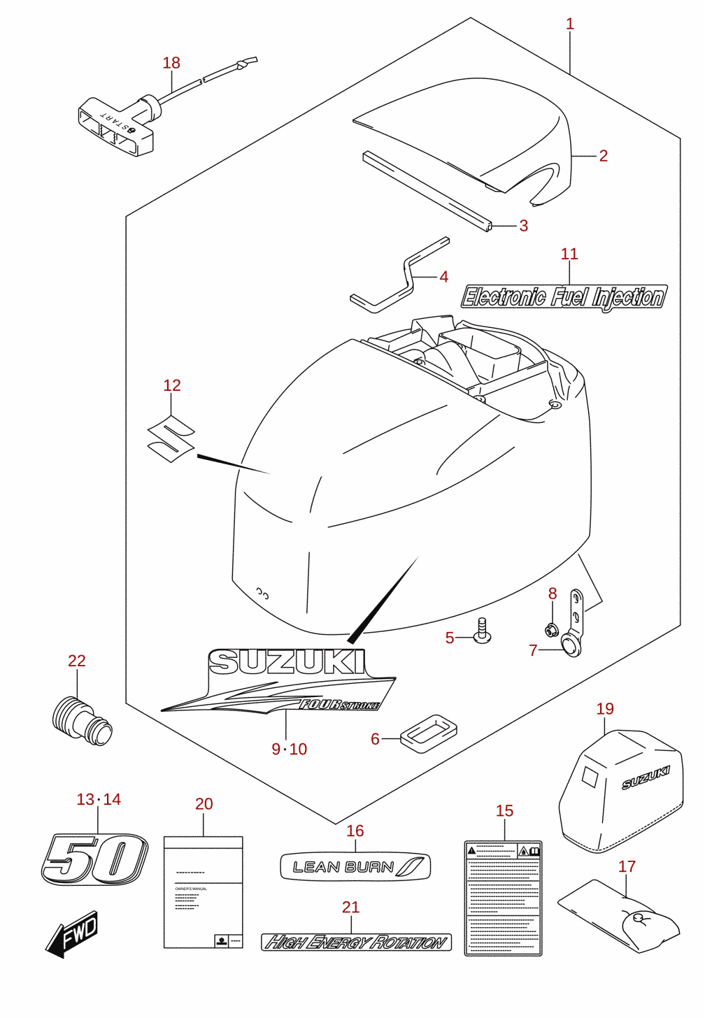 Engine cover (DF50AVT, DF50AVTH)