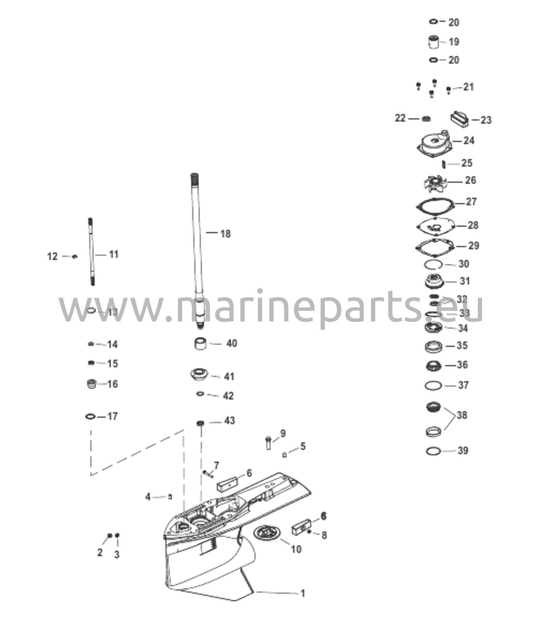Växelhus, drivaxel 2,38:1 standardrotation