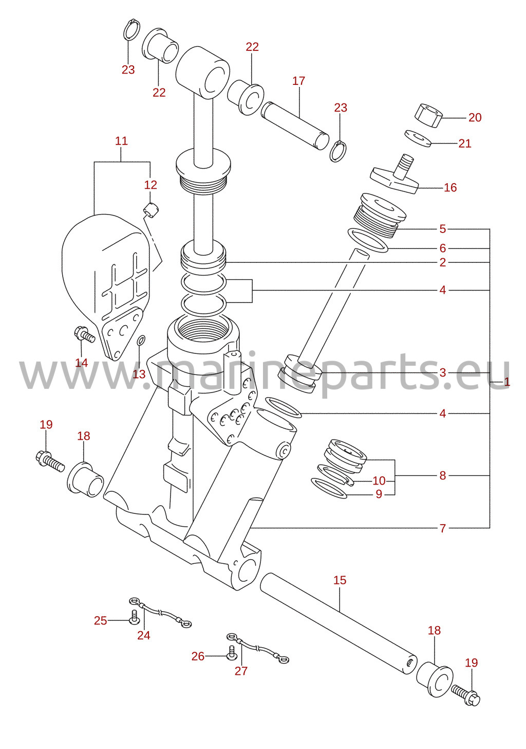 Trimmisilinder (L-transom) (DF200T)