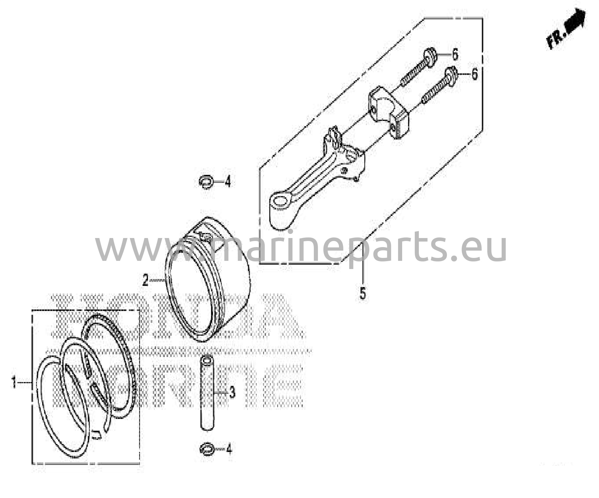 Piston and connecting rod