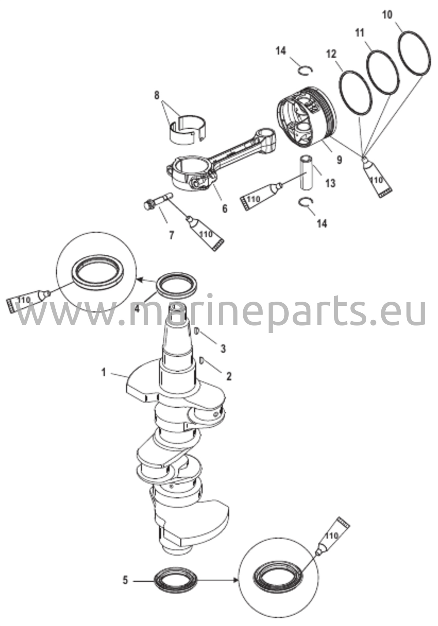 Vevaxel, Kolvar och Kolvstakar