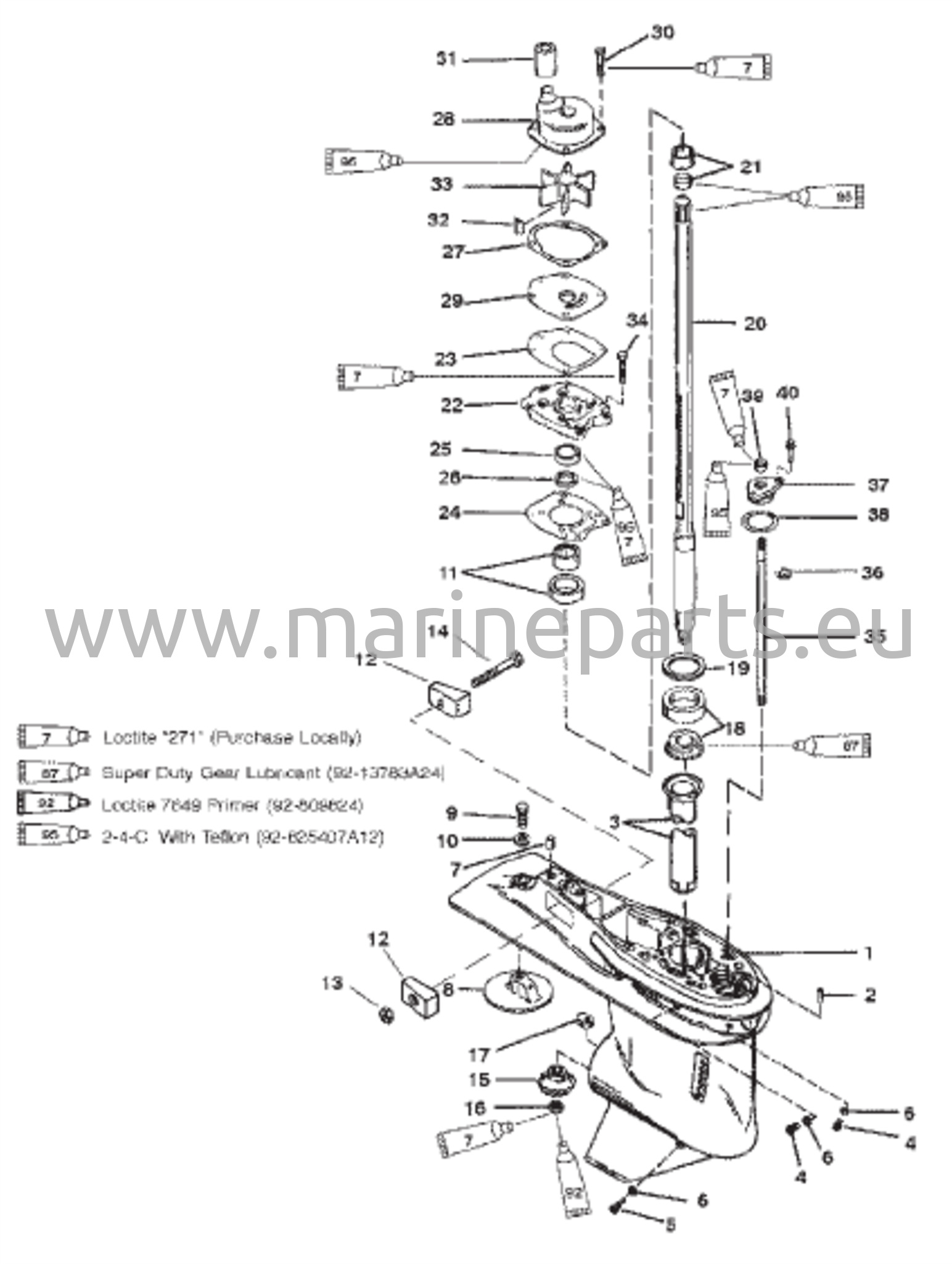 Vaihteiston kotelo (Potkurin akseli) (50 / 55 / 60)