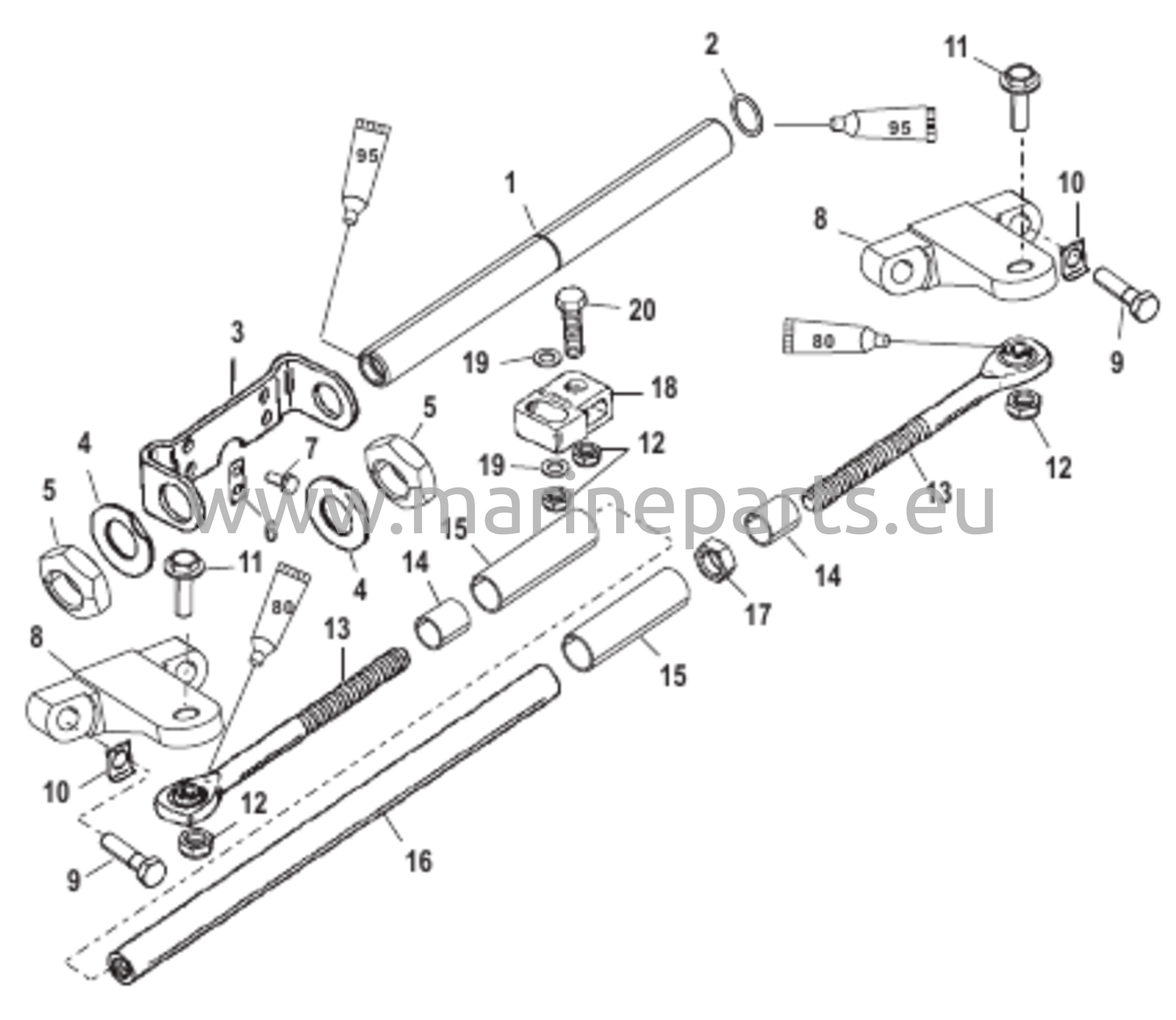 Kaksoismoottorin tukitangon sarja