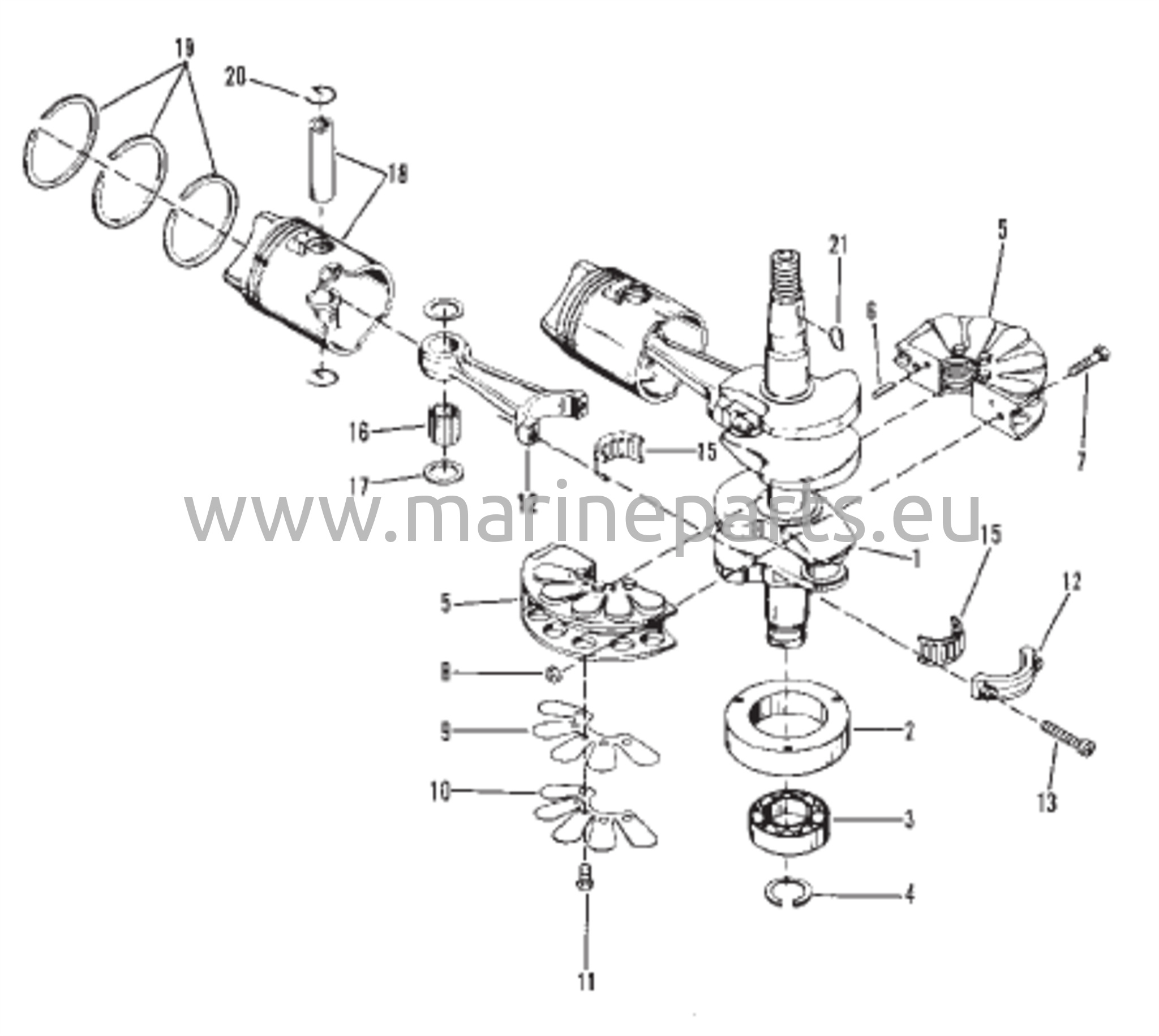 Kampiakseli, männät ja yhdysvarret