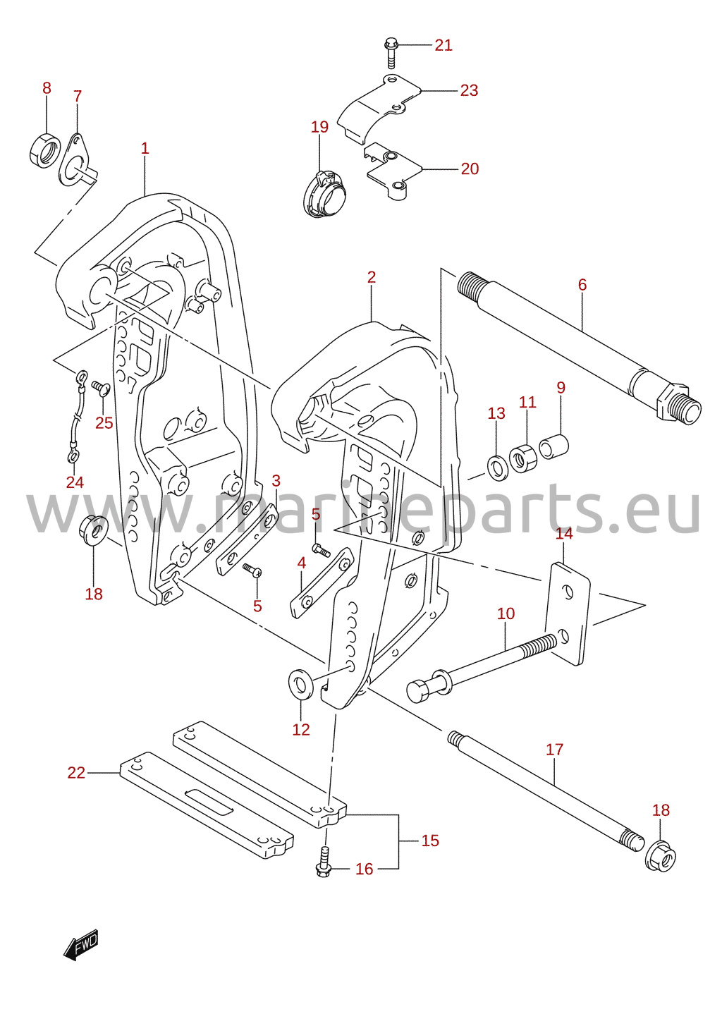 Clamp bracket (X/XX-transom)