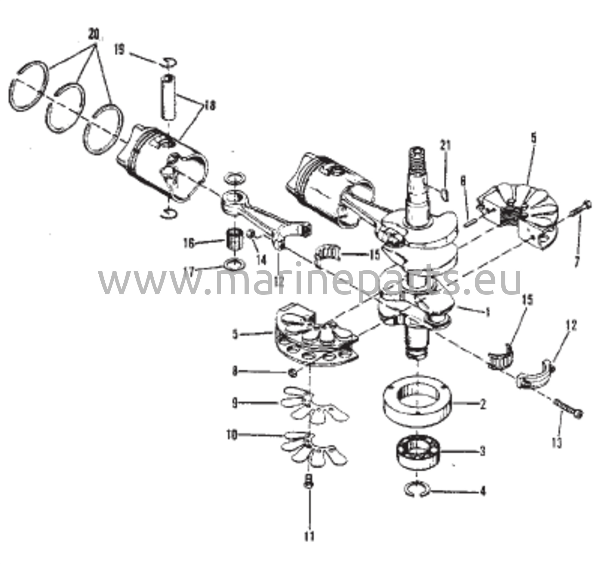 Kampiakseli, männät ja kiertokanget
