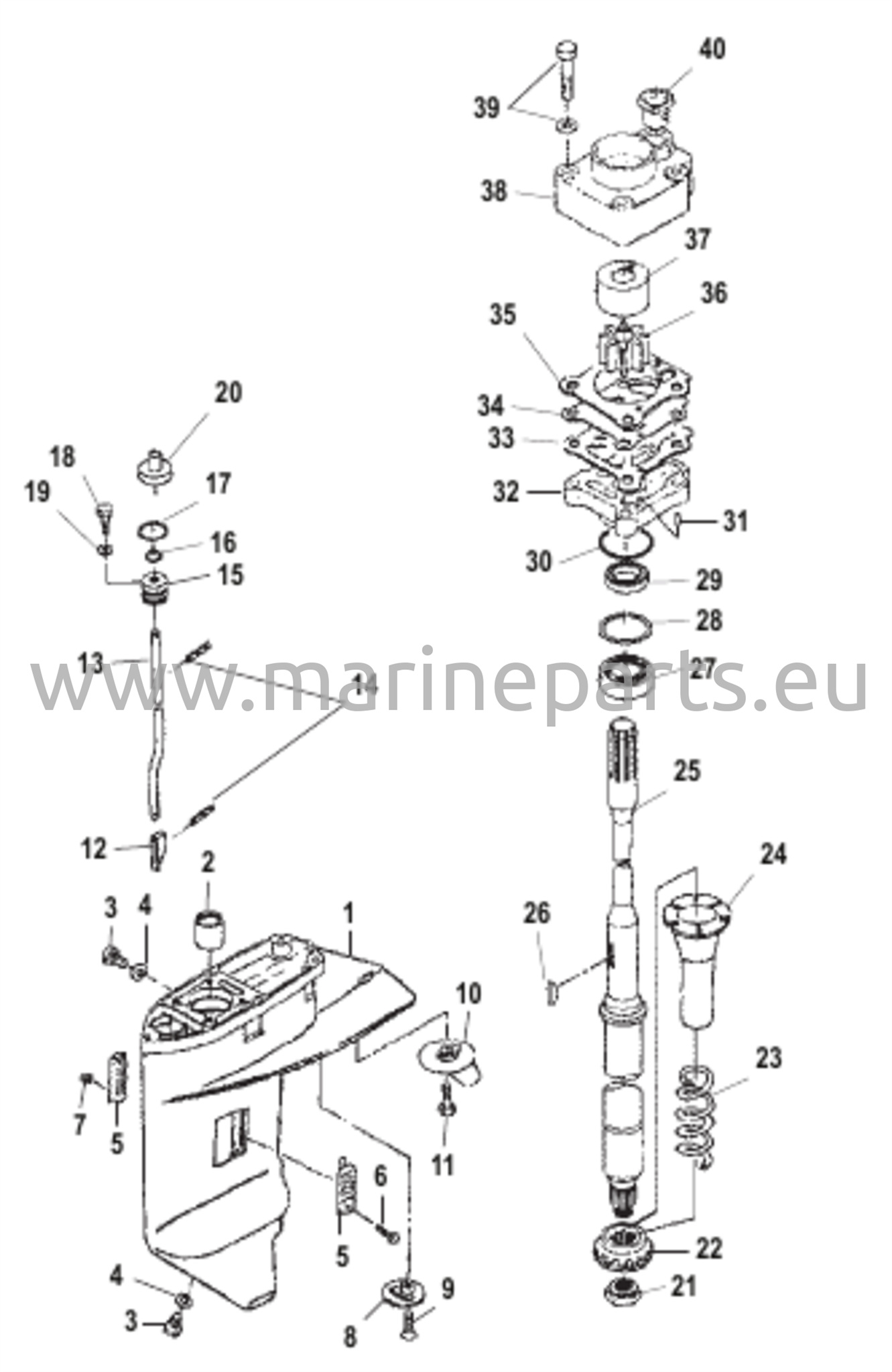 Vaihteiston kotelo voimansiirtoakseli