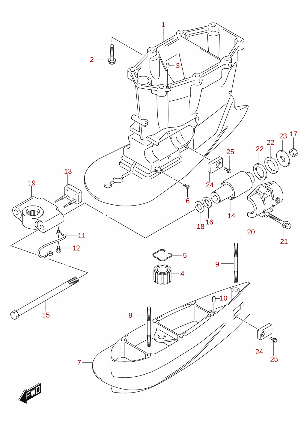 Antriebswellengehäuse (XX-transom)