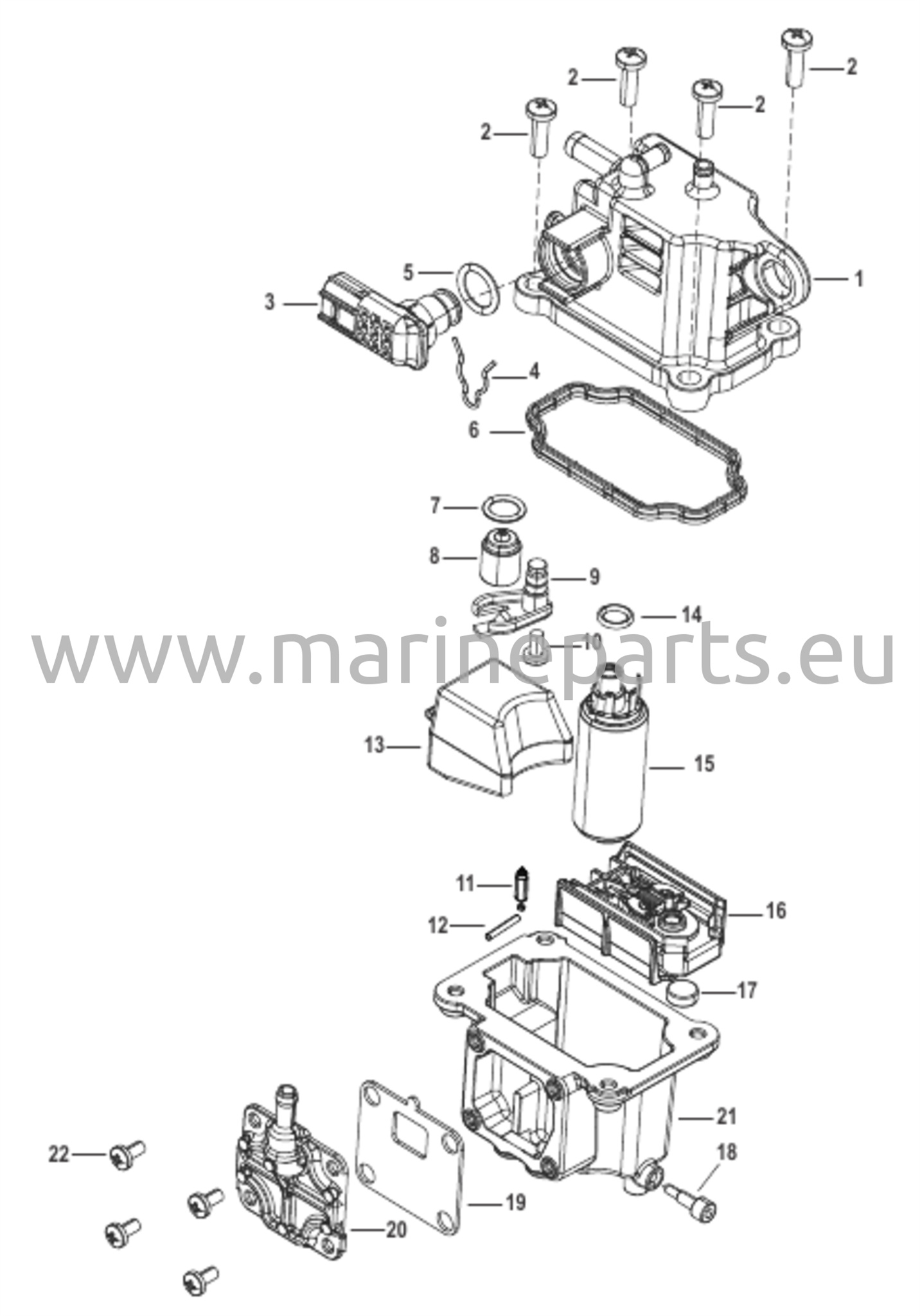 Komponenter för ångseparator