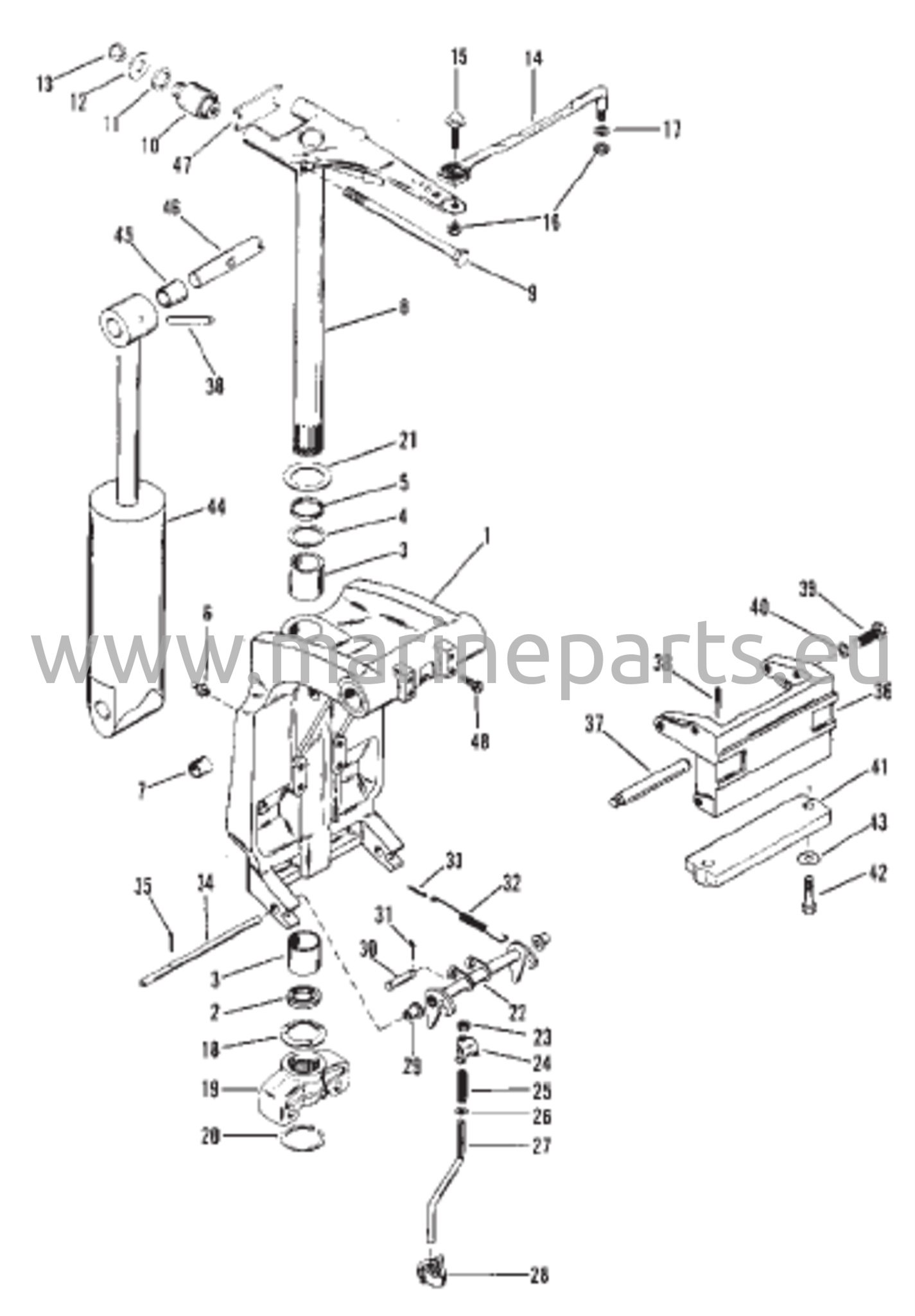 Kääntökiinnike ja ohjausvarsi