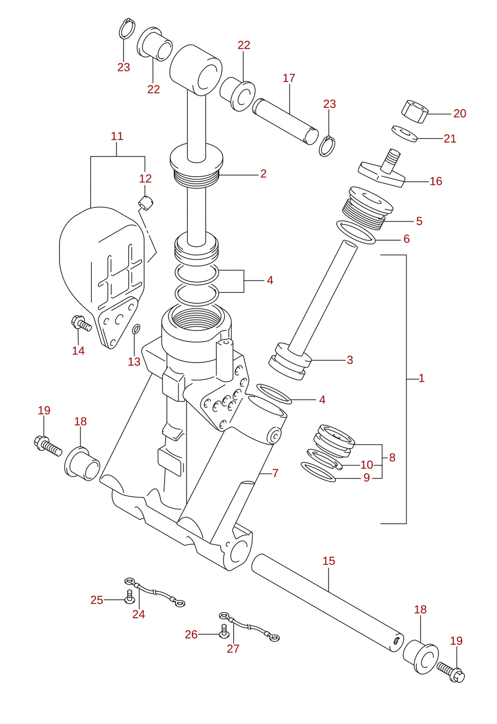 Sprängskisser för Suzuki DF200T, DF225T, DF250T (E01) 2016 [DF250_E01_016]