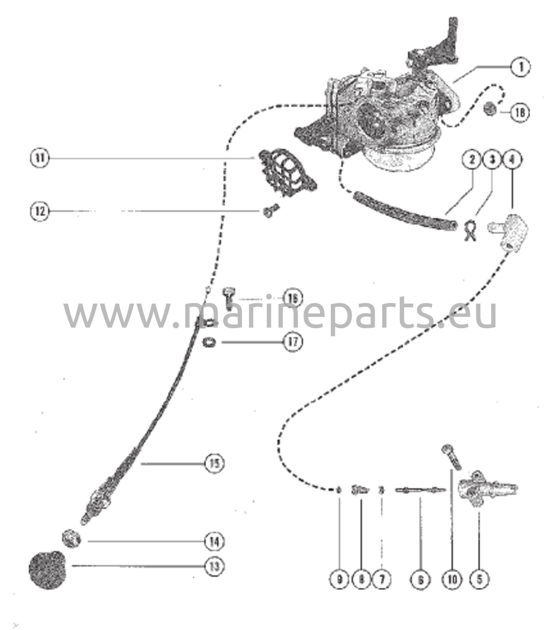 Kaasutin ja kuristin kokoonpano