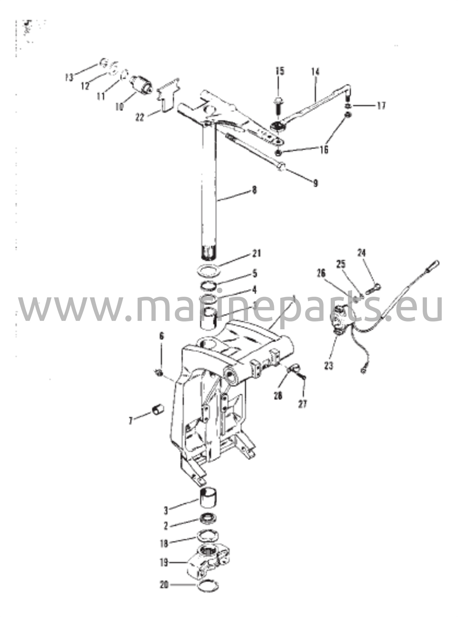 Kääntökiinnike ja ohjausvarsi