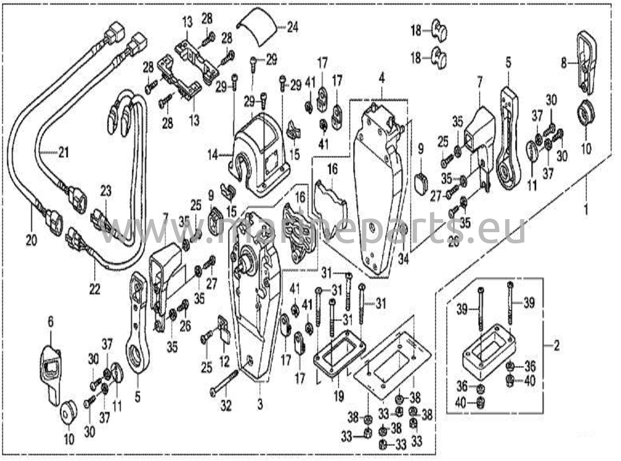 Fjärrkontroll (övermonterad dubbeltyp) (höger)