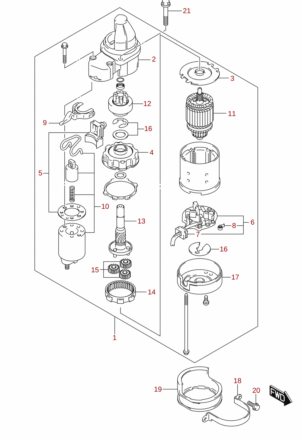 Starting motor