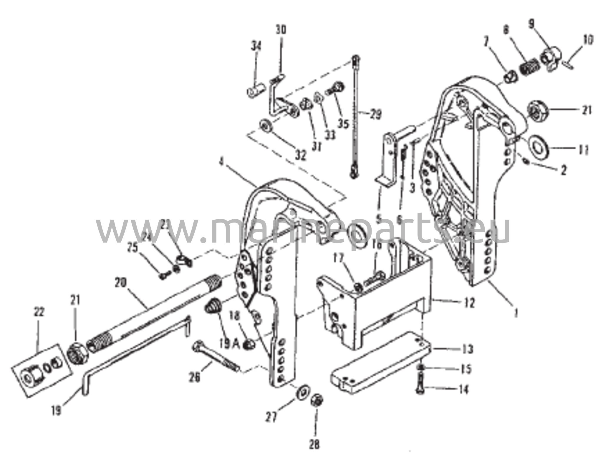 Transom Bracket (50 / 60) (S/N 0D181999 and Below) 