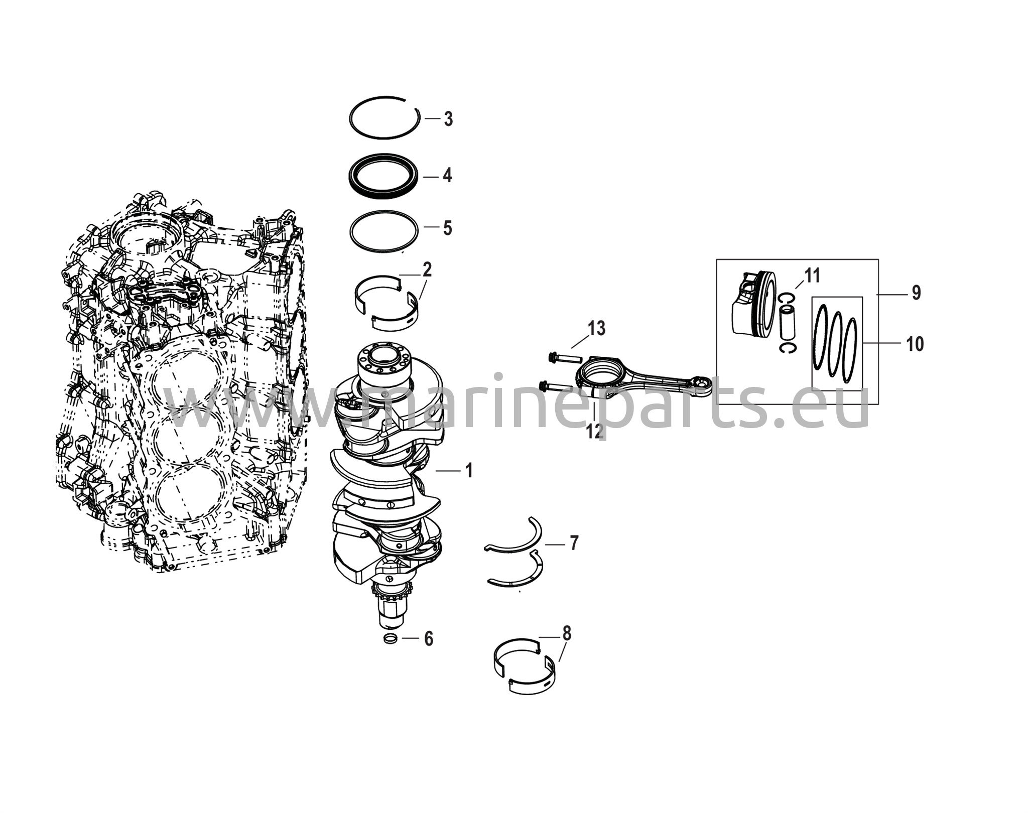 Kampiakseli, männät ja kiertokanget