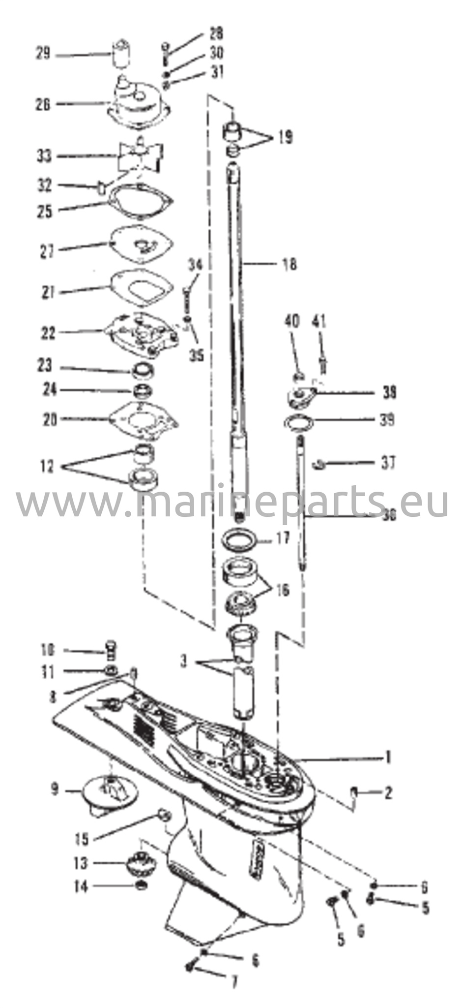 Vaihteiston kotelo voimansiirtoakseli