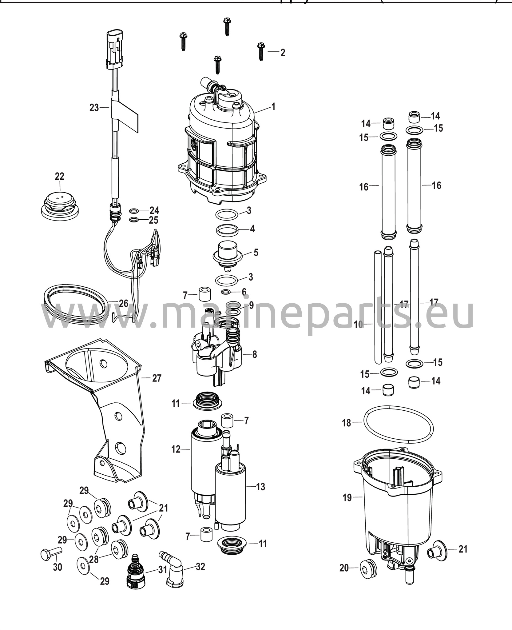 Polttoaineen syöttömoduuli (veneeseen asennettava)