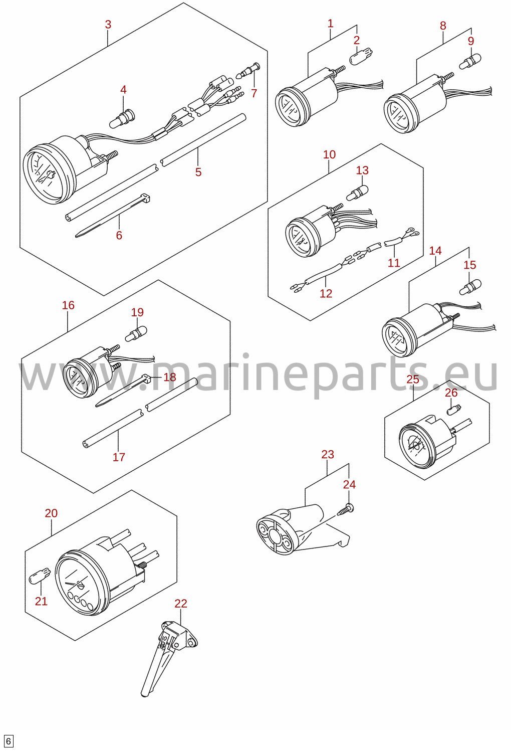Instrument (DF100B, DF70A, DF75A, DF80A, DF90A) (tillval)
