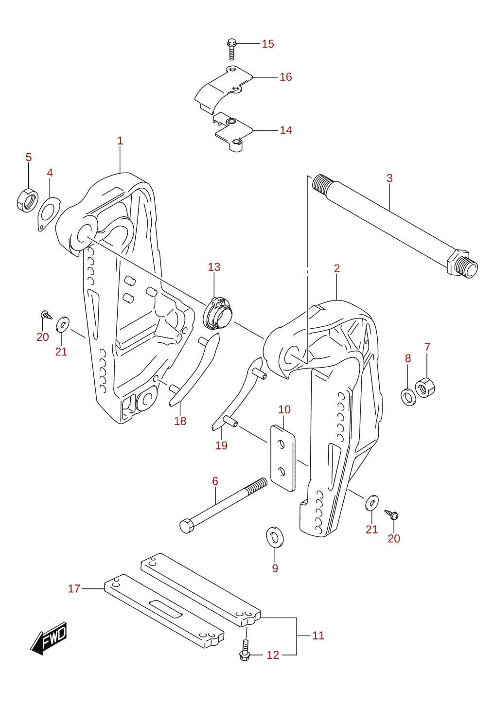 Klemmhalterung (L-transom)
