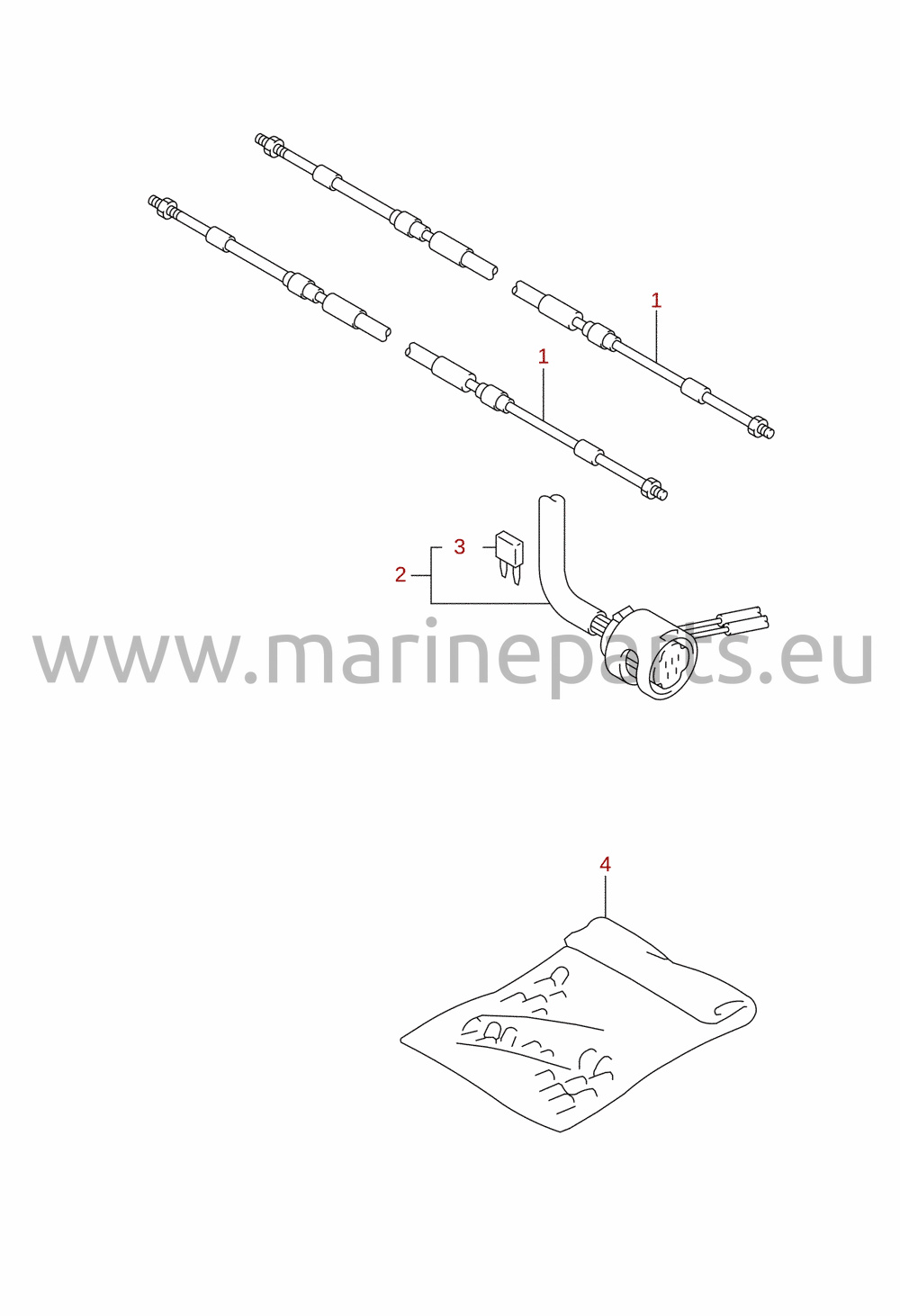 Remote control cable (DF8A, DF9.9A) (optional)