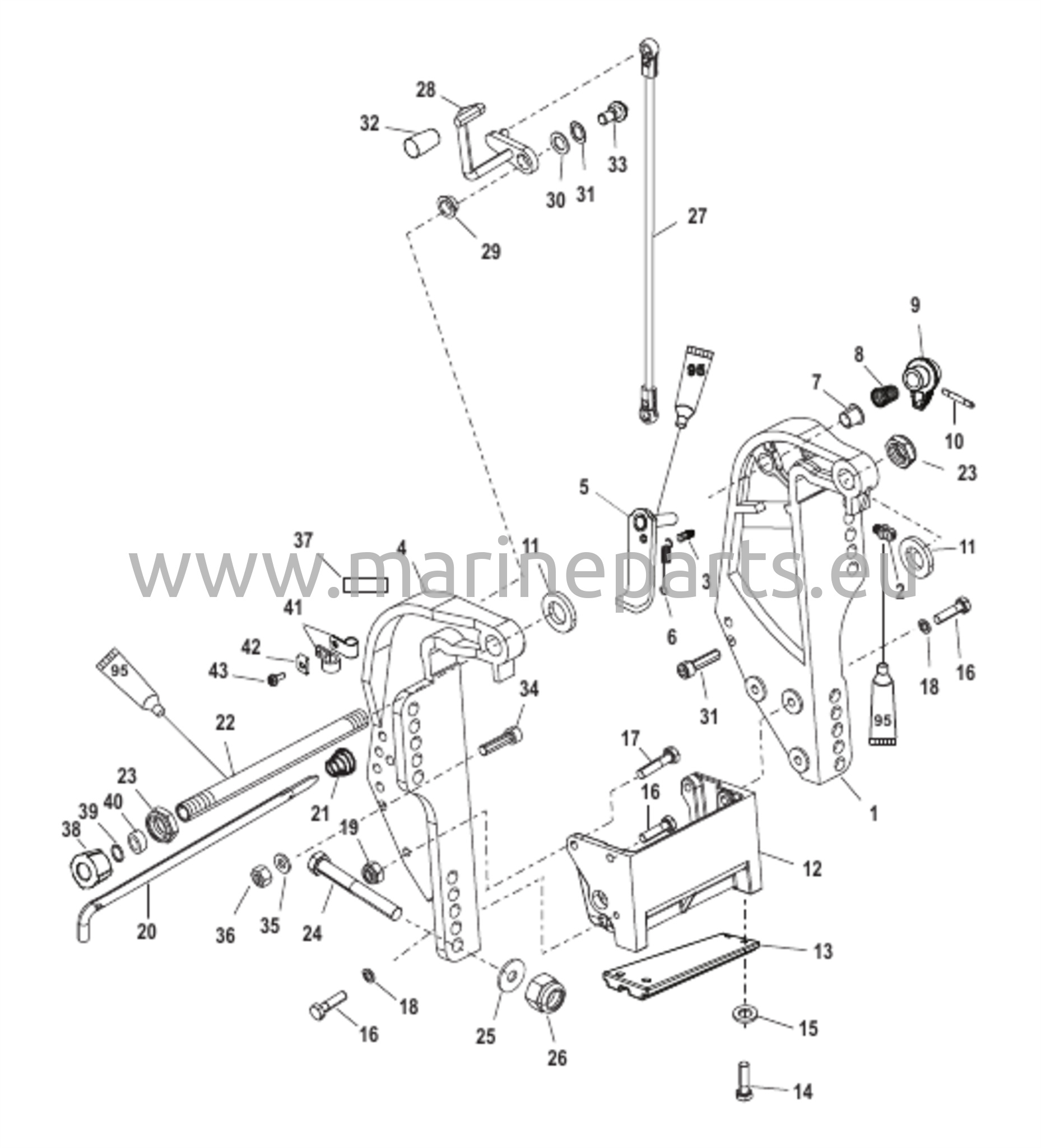 Peräpeilin kiinnike