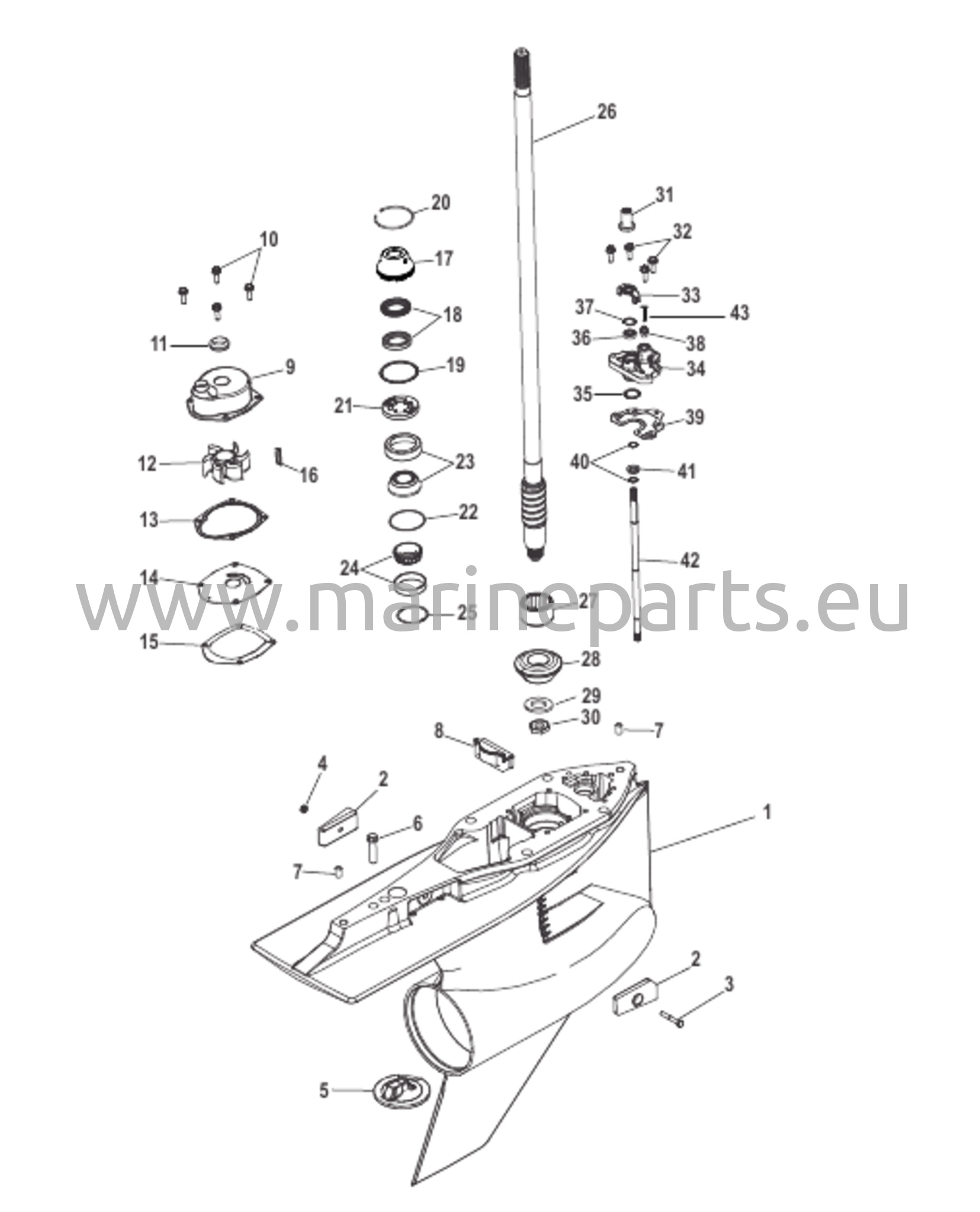 Vaihteiston kotelo, voimansiirtoakseli, 5.44 Torpedo